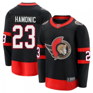Men's Fanatics Branded Ottawa Senators Travis Hamonic Black Breakaway 2020/21 Home Jersey - Premier