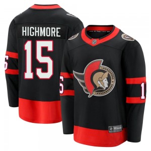 Men's Fanatics Branded Ottawa Senators Matthew Highmore Black Breakaway 2020/21 Home Jersey - Premier