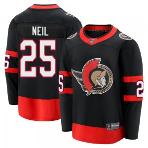Men's Fanatics Branded Ottawa Senators Chris Neil Black Breakaway 2020/21 Home Jersey - Premier