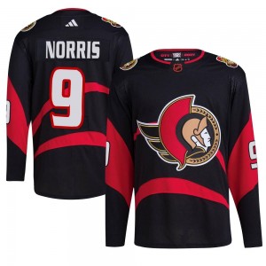Men's Adidas Ottawa Senators Josh Norris Black Reverse Retro 2.0 Jersey - Authentic