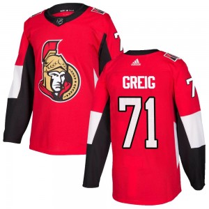 Youth Adidas Ottawa Senators Ridly Greig Red Home Jersey - Authentic
