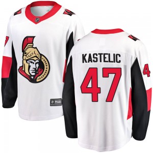 Youth Fanatics Branded Ottawa Senators Mark Kastelic White Away Jersey - Breakaway