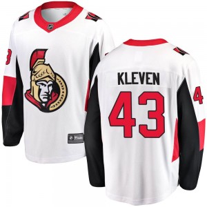 Youth Fanatics Branded Ottawa Senators Tyler Kleven White Away Jersey - Breakaway