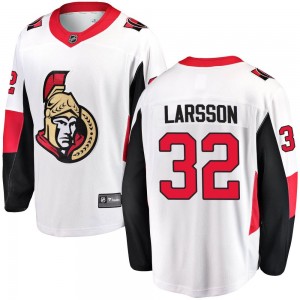 Youth Fanatics Branded Ottawa Senators Jacob Larsson White Away Jersey - Breakaway