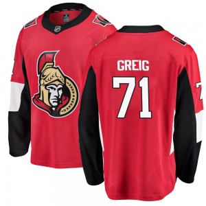 Men's Fanatics Branded Ottawa Senators Ridly Greig Red Home Jersey - Breakaway