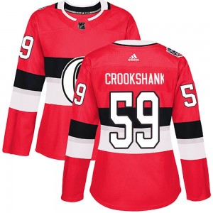 Women's Adidas Ottawa Senators Angus Crookshank Red 2017 100 Classic Jersey - Authentic