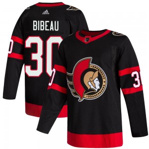 Men's Adidas Ottawa Senators Antoine Bibeau Black 2020/21 Home Jersey - Authentic