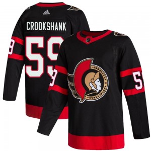 Men's Adidas Ottawa Senators Angus Crookshank Black 2020/21 Home Jersey - Authentic