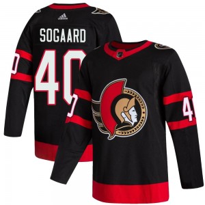 Men's Adidas Ottawa Senators Mads Sogaard Black 2020/21 Home Jersey - Authentic