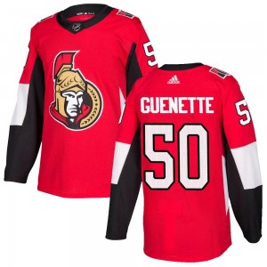 Men's Adidas Ottawa Senators Maxence Guenette Red Home Jersey - Authentic