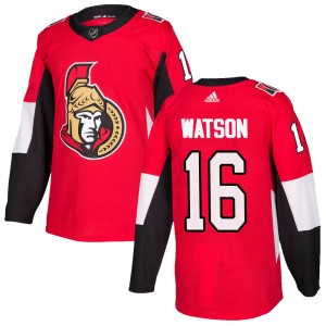 Men's Adidas Ottawa Senators Austin Watson Red Home Jersey - Authentic