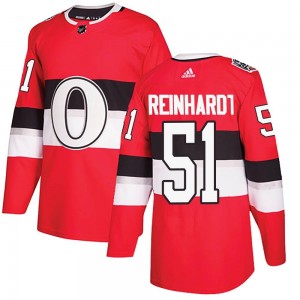 Youth Adidas Ottawa Senators Cole Reinhardt Red 2017 100 Classic Jersey - Authentic