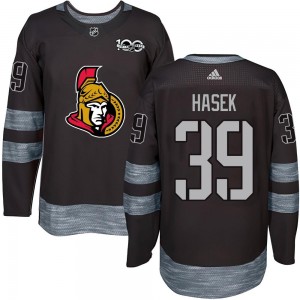 Men's Ottawa Senators Dominik Hasek Black 1917-2017 100th Anniversary Jersey - Authentic