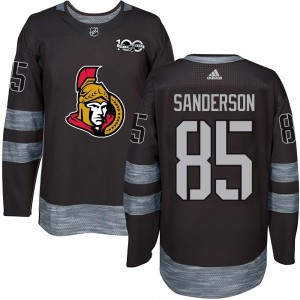 Men's Ottawa Senators Jake Sanderson Black 1917-2017 100th Anniversary Jersey - Authentic