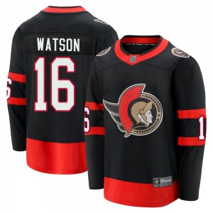 Youth Fanatics Branded Ottawa Senators Austin Watson Black Breakaway 2020/21 Home Jersey - Premier
