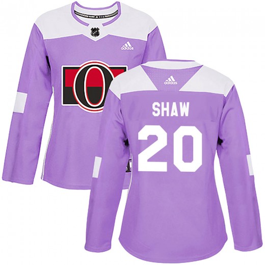 Women's Adidas Ottawa Senators Logan Shaw Purple Fights Cancer Practice Jersey - Authentic