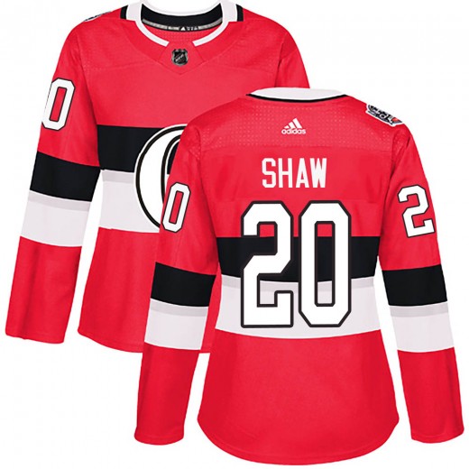 Women's Adidas Ottawa Senators Logan Shaw Red 2017 100 Classic Jersey - Authentic