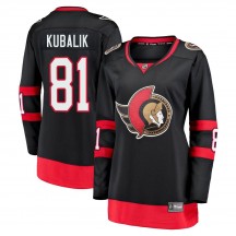 Women's Fanatics Branded Ottawa Senators Dominik Kubalik Black Breakaway 2020/21 Home Jersey - Premier