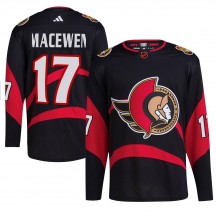 Men's Adidas Ottawa Senators Zack MacEwen Black Reverse Retro 2.0 Jersey - Authentic