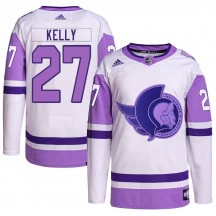 Men's Adidas Ottawa Senators Parker Kelly White/Purple Hockey Fights Cancer Primegreen Jersey - Authentic