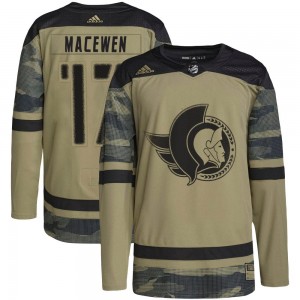 Men's Adidas Ottawa Senators Zack MacEwen Camo Military Appreciation Practice Jersey - Authentic