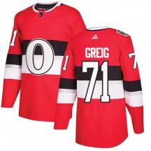 Youth Adidas Ottawa Senators Ridly Greig Red 2017 100 Classic Jersey - Authentic